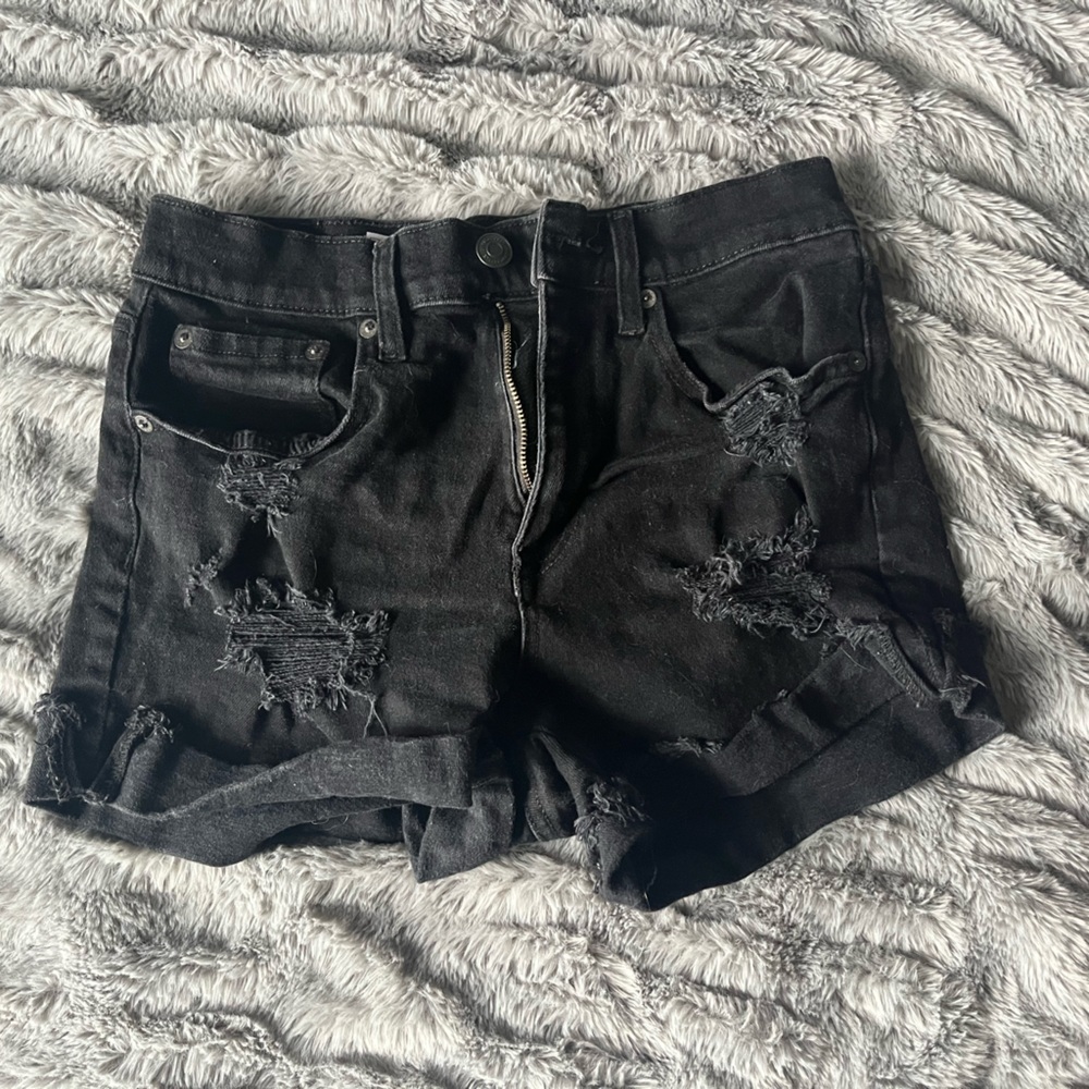 Black Mom Jean Shorts